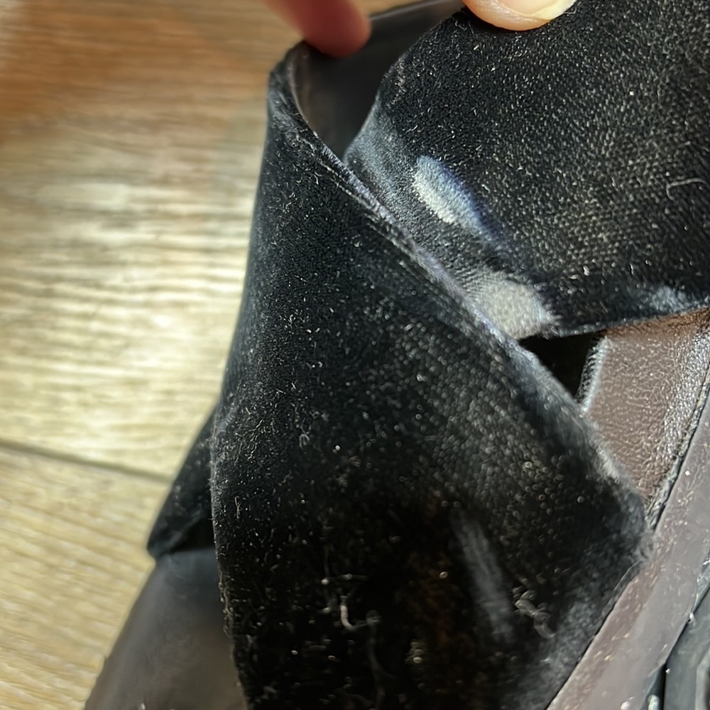 Saint Laurent Jimmy Black Velvet Sandals Size 36/6 - Picture 4 of 9